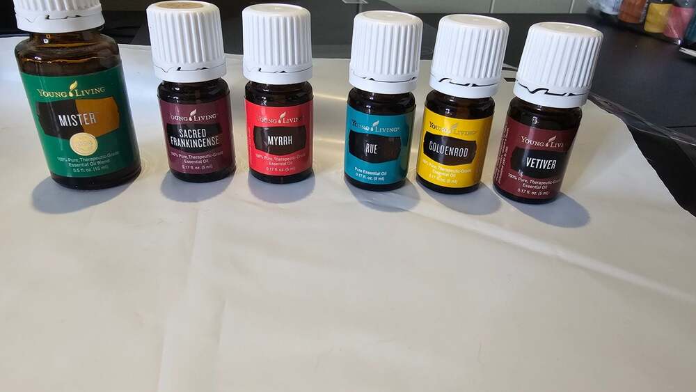 Young Living Essential Oils:Mister,Sacred Frankincense,Myrrh,Rue,Goldenrod,Vetiv